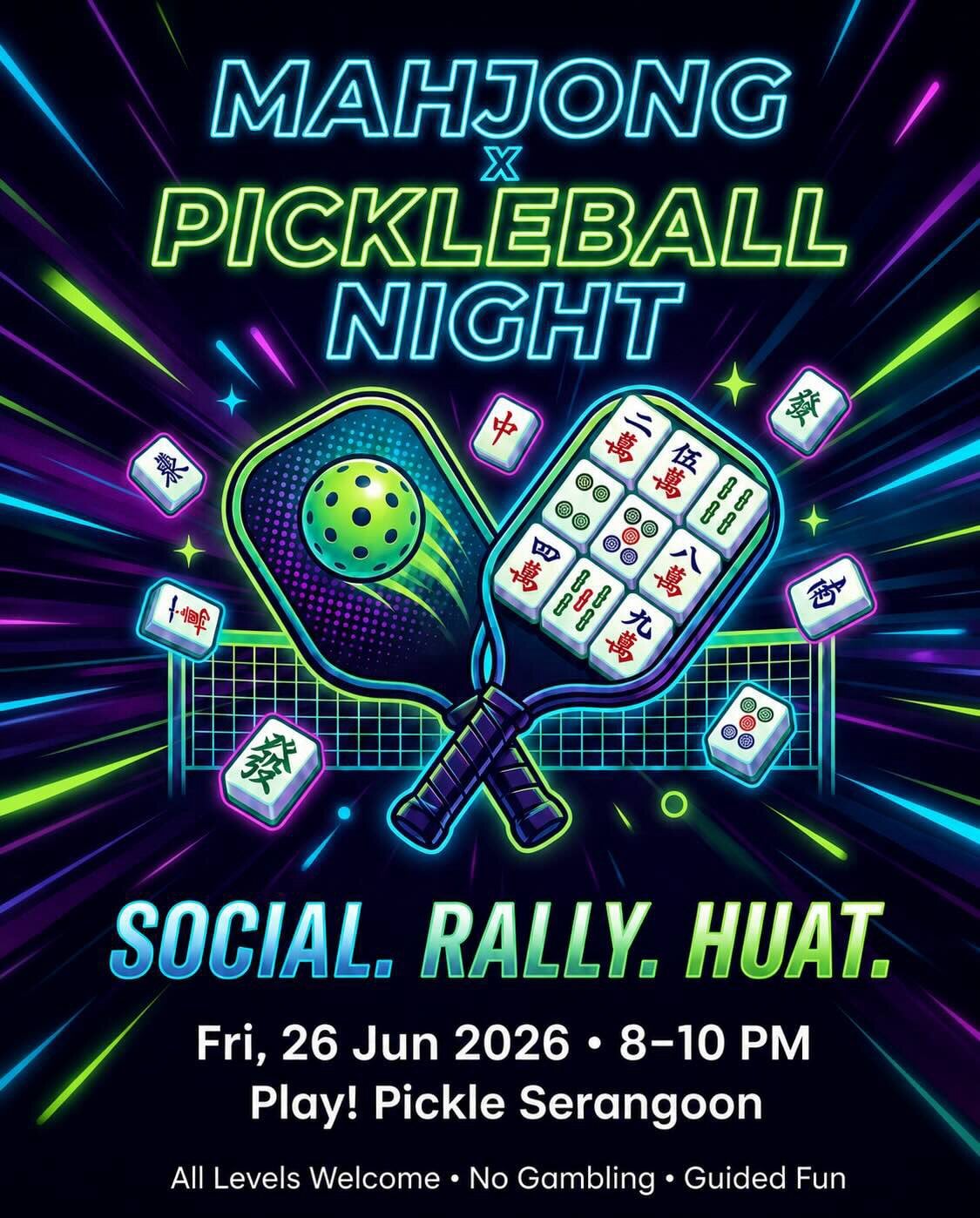 play pickle - mahjong x pickleball poster