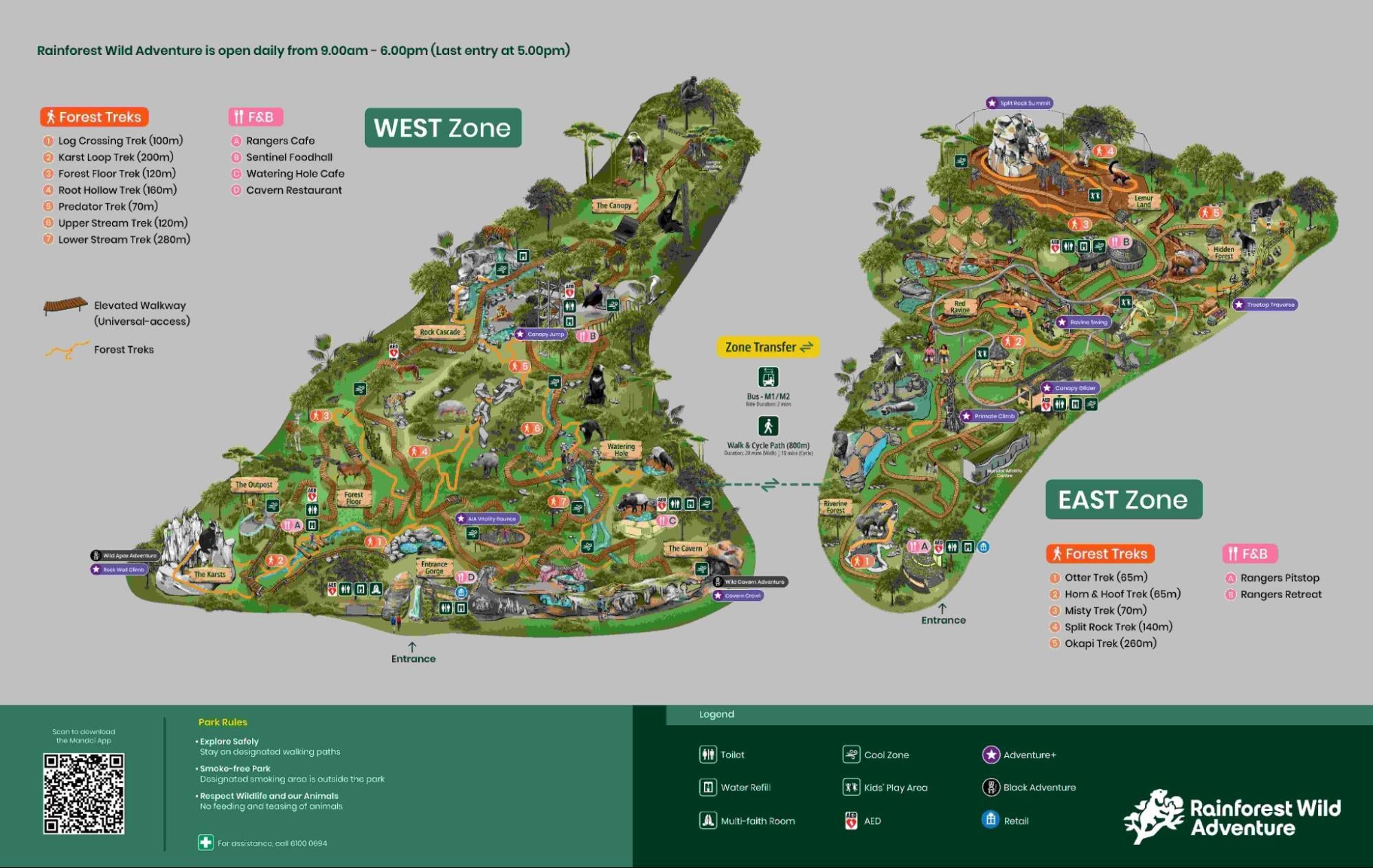 rainforest wild adventure - map