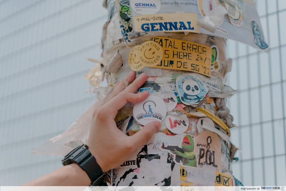 stickers at tuas lamp post 1