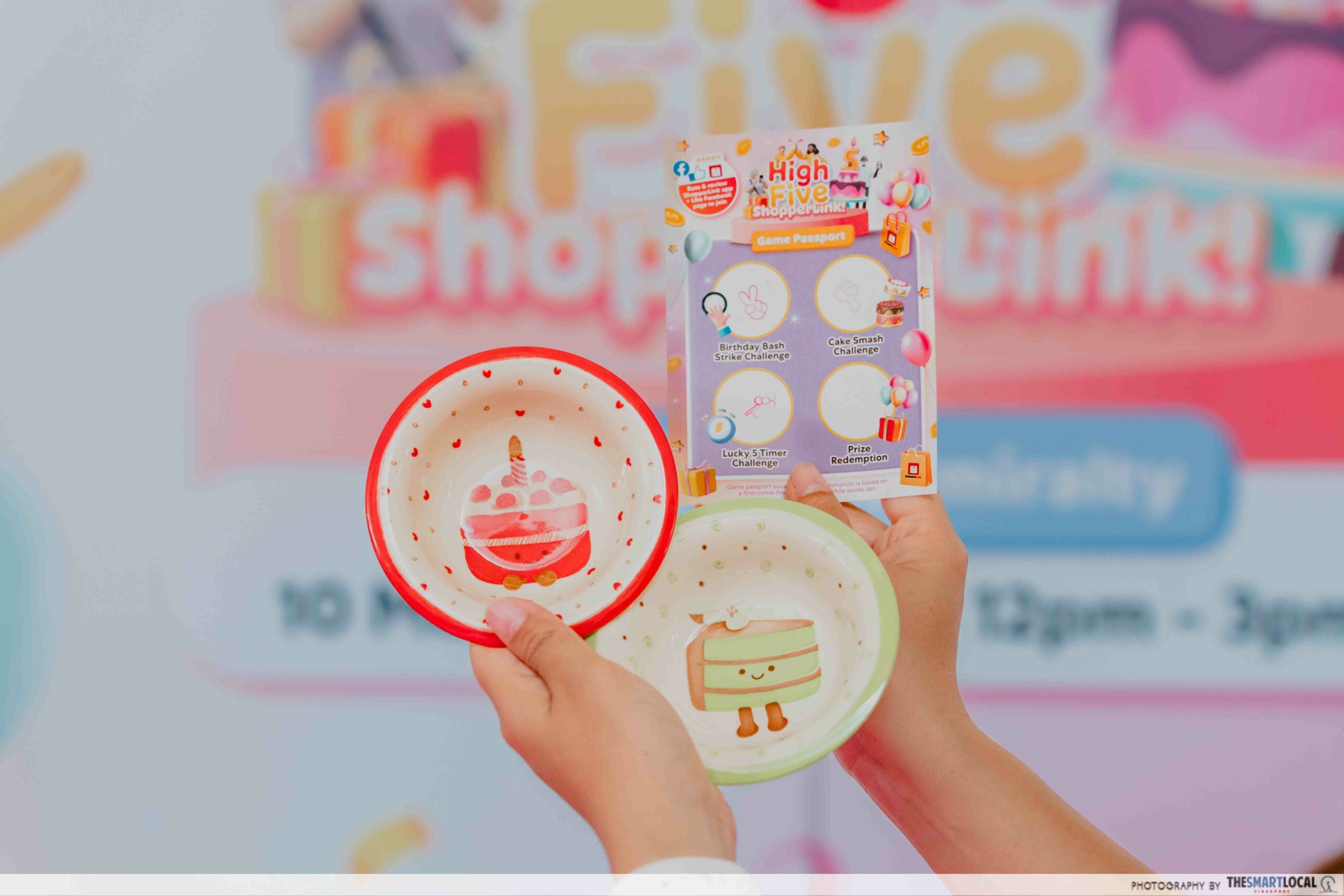shopperlink 5th birthday - ceramic plates and stamp card