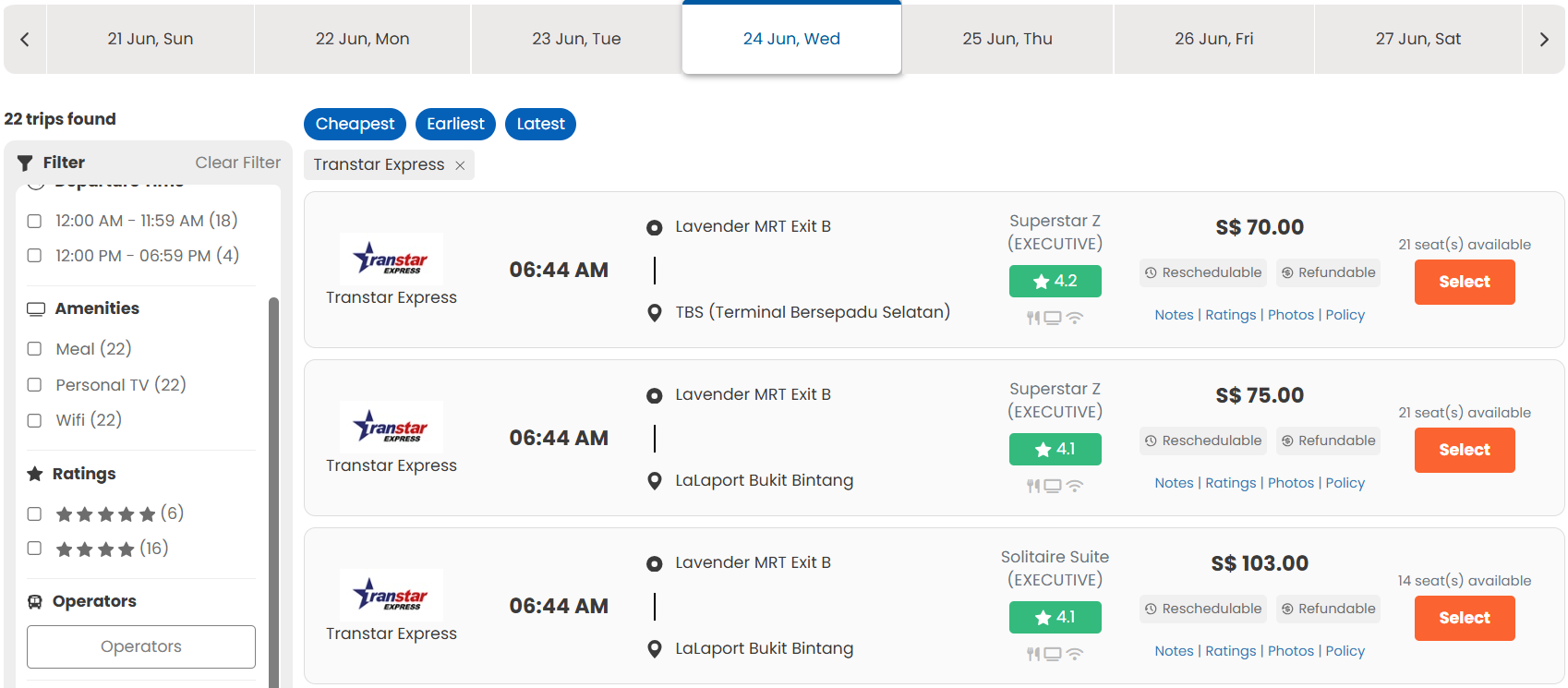 BusOnlineTicket Singapore To Malaysia Bus Booking