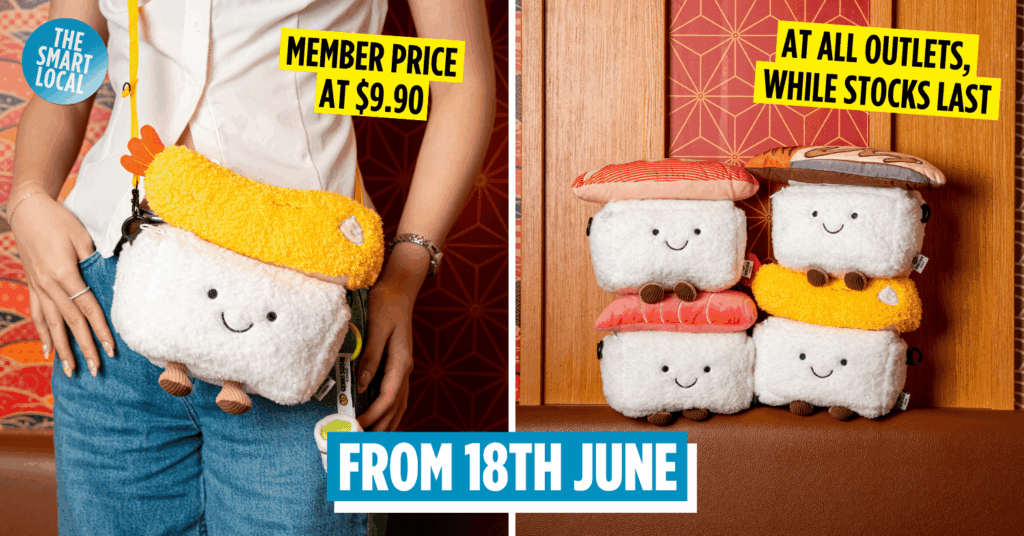 Genki Sushi plushie sling bags - cover image