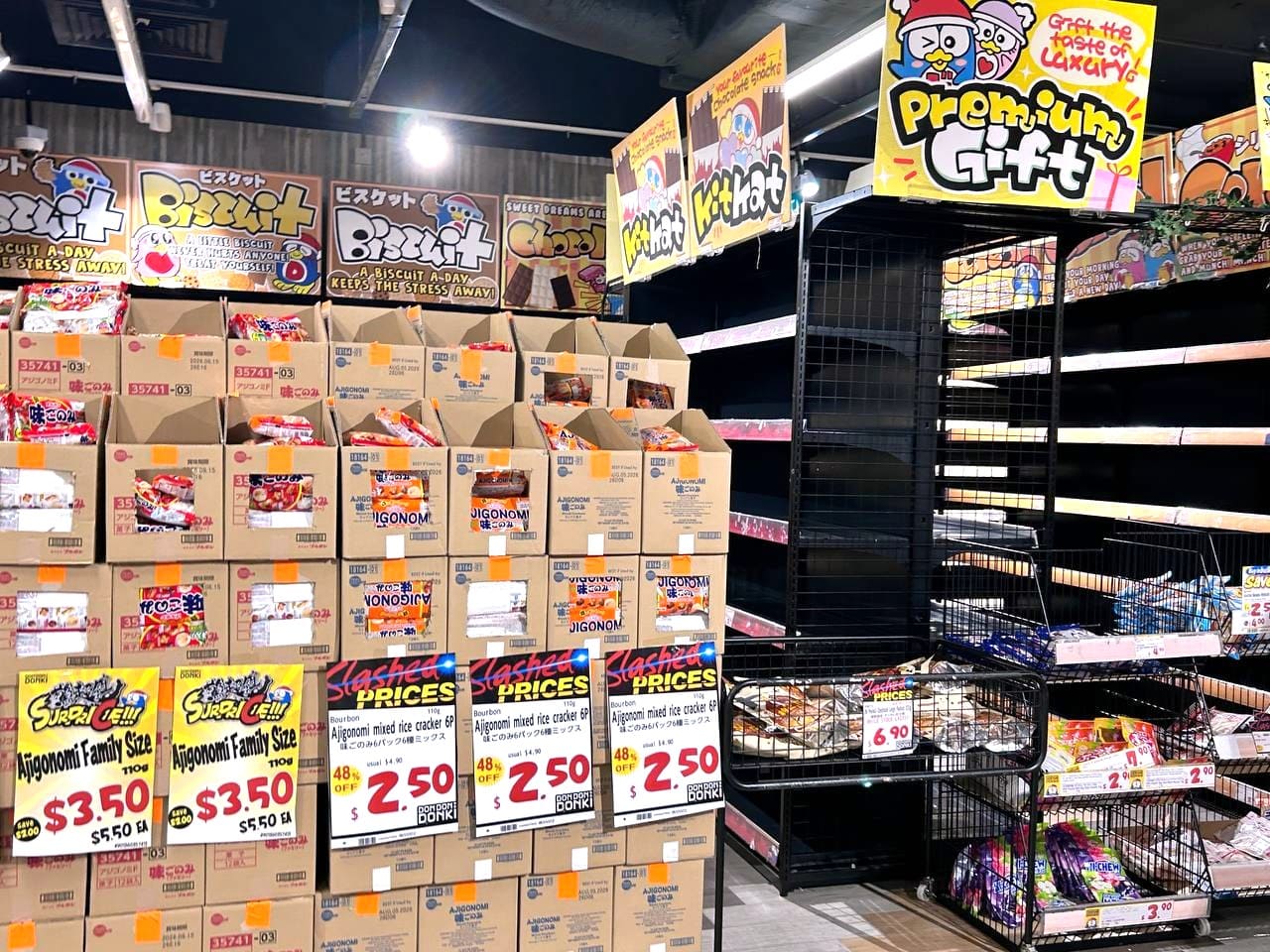 Don Don Donki empty shelves