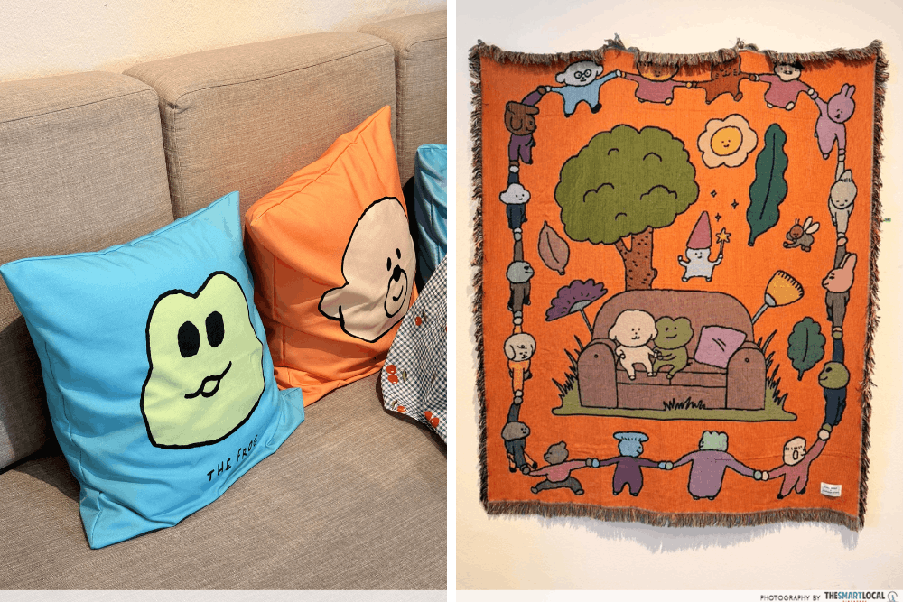 Lazy Days with Dog & Frog - Niall Breen x Heartware Store & Gallery pillows and rugs