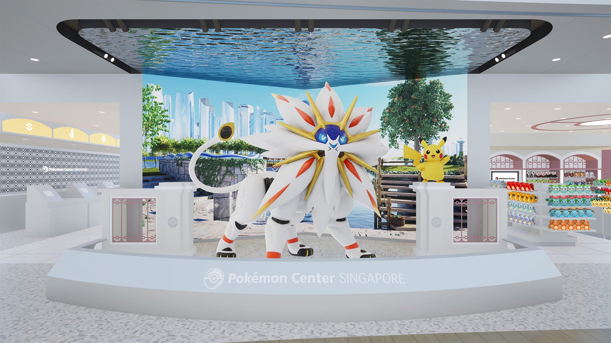 Pokémon Center Singapore Solgaleo display