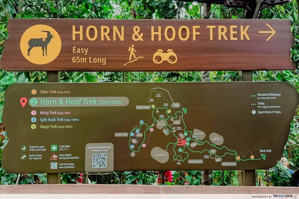 Rainforest Wild Adventure East - trek map and entrance