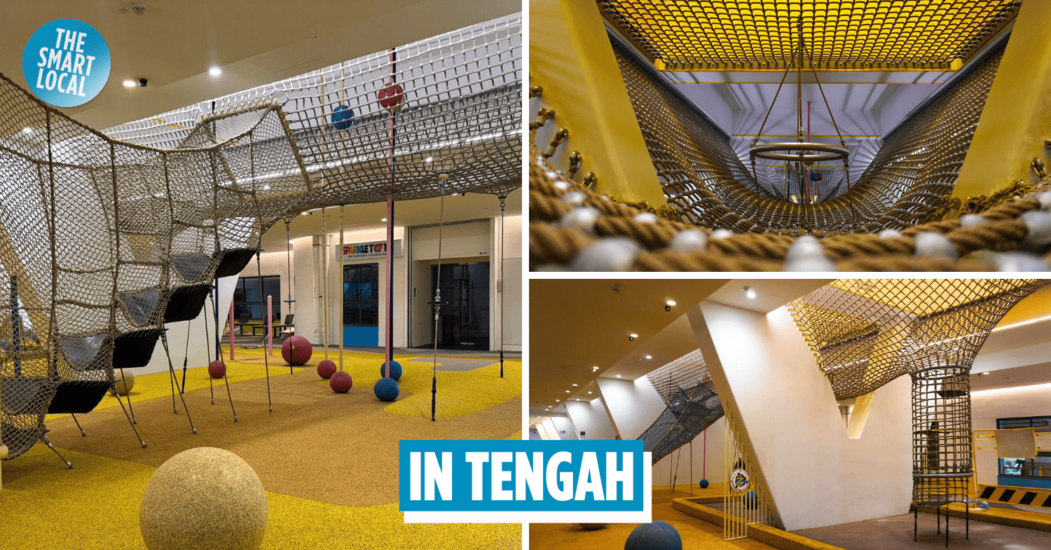 There’s A New Sheltered Net Playground At A Tengah HDB Void Deck For Kids To Climb & Explore