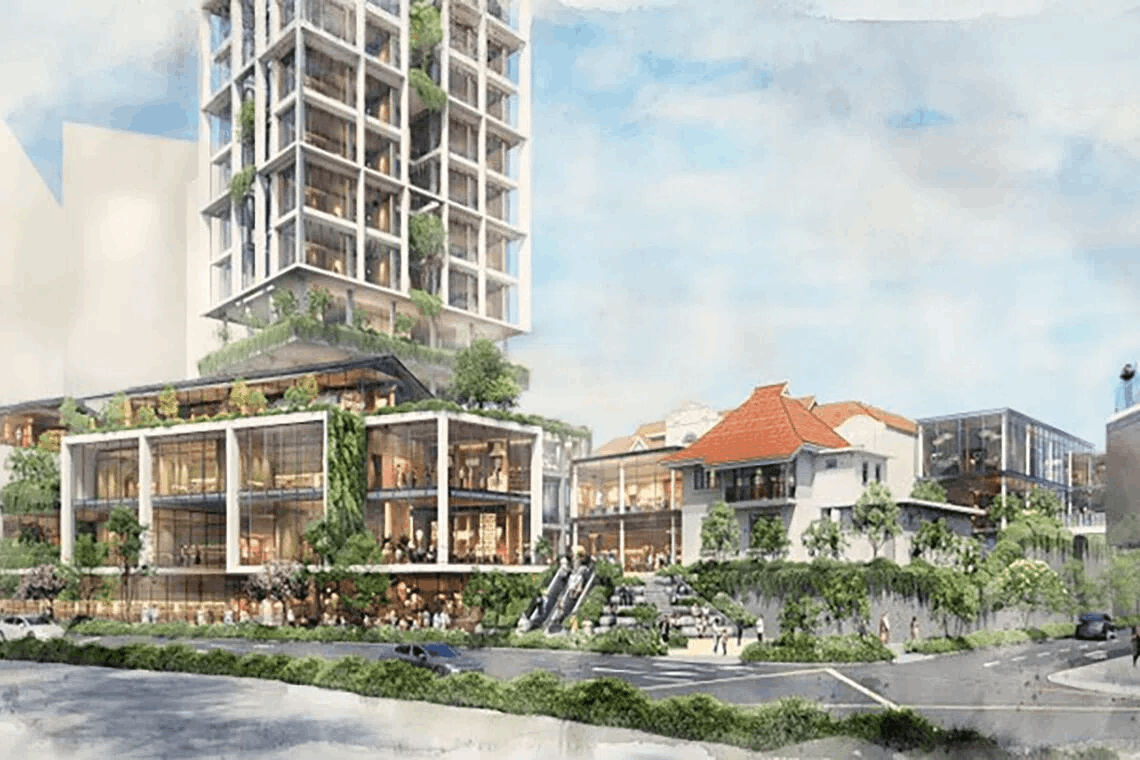former SCGS building emerald hill orchard to be redeveloped - An artist's impression of the mixed-use development planned at 37 Emerald Hill.