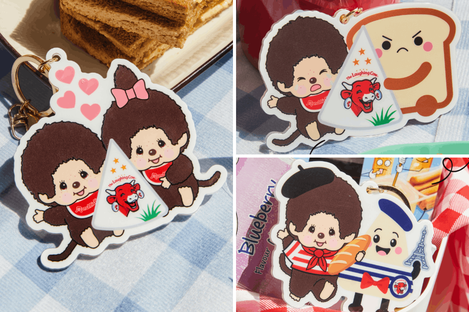 monchhichi x the laughing cow - keychains