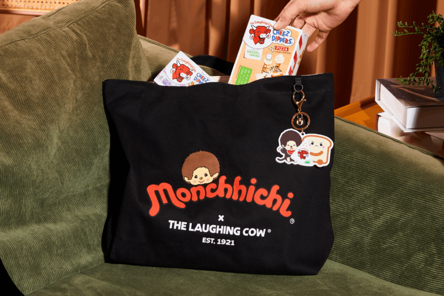 monchhichi x the laughing cow - tote bag