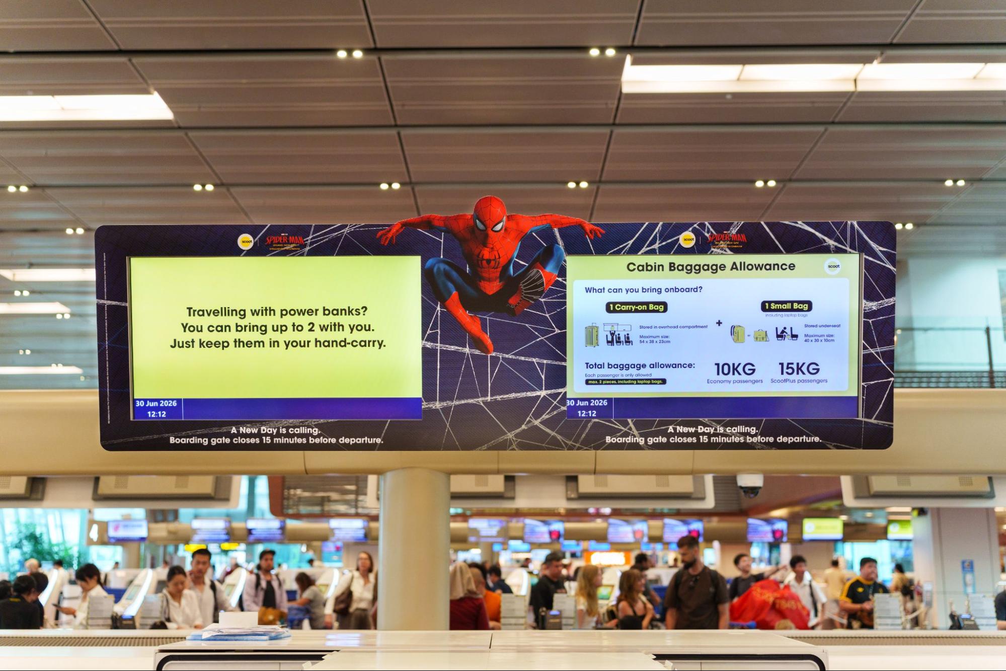 spider-man check-in installations