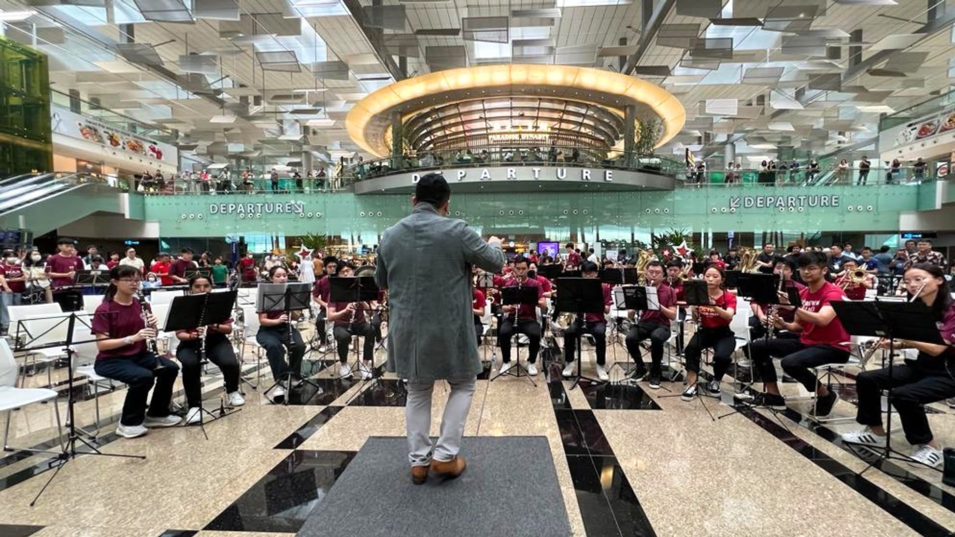 Changi Airport National Day 2026 - Live band performances by more than 600 musicians from 12 bands at Changi Airport