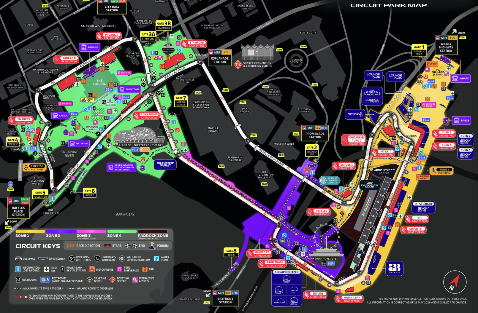 F1 concert 2026 zones