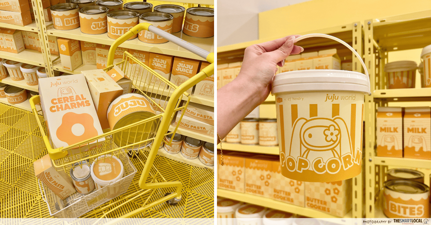 Trolley and popcorn bucket at juju world