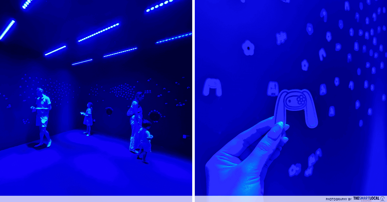 Glow-in-the-dark room at juju world