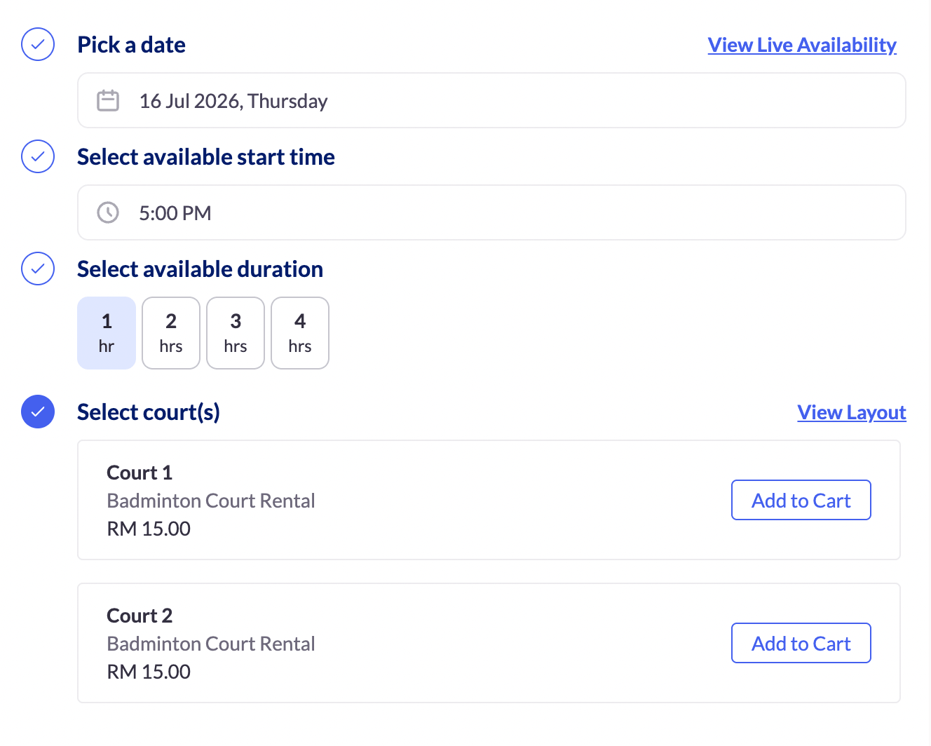 Rally7 Badminton Court in Johor Bahru - online booking