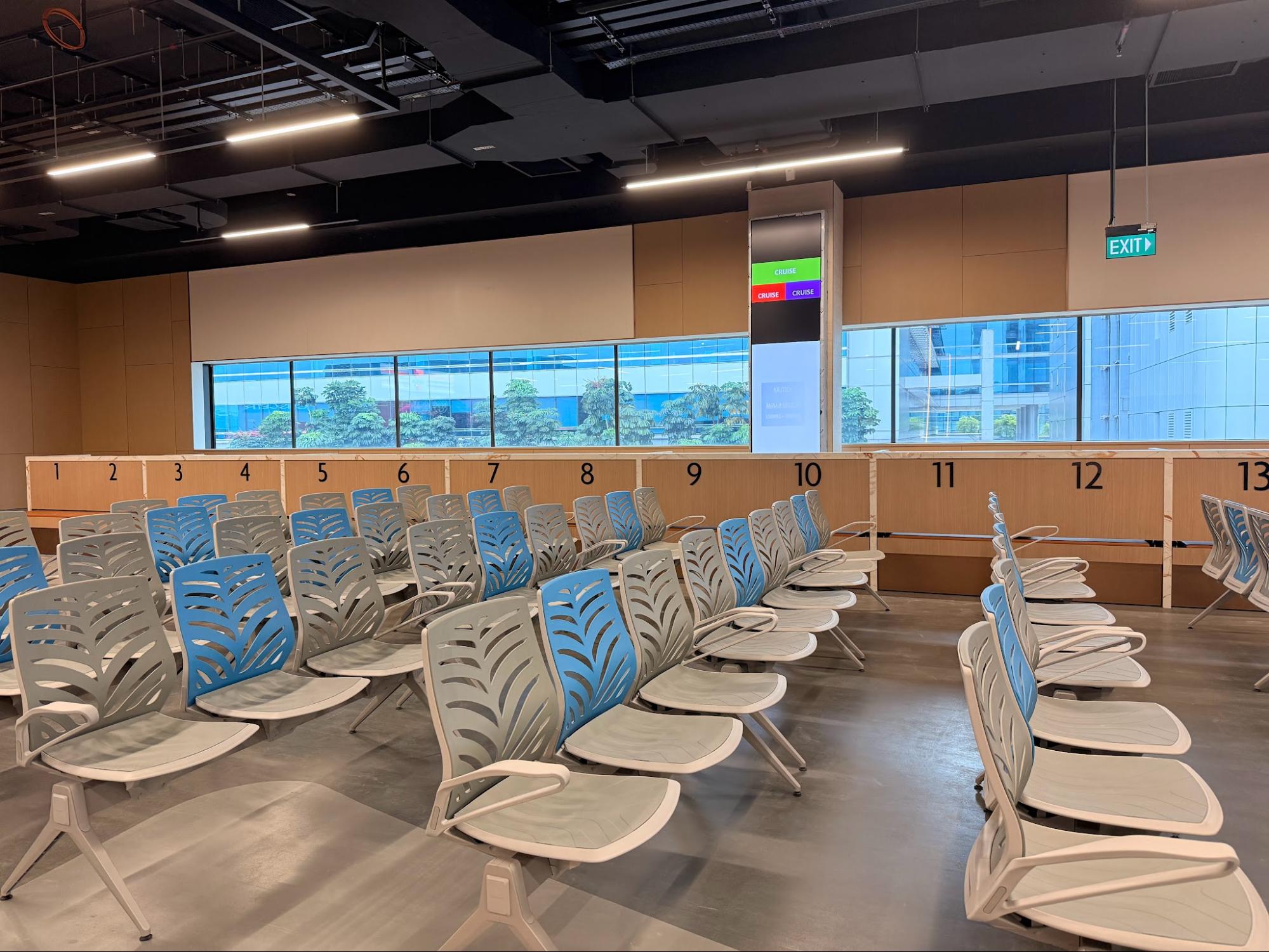 Singapore Cruise Centre (HarbourFront) terminal - departure hall seats