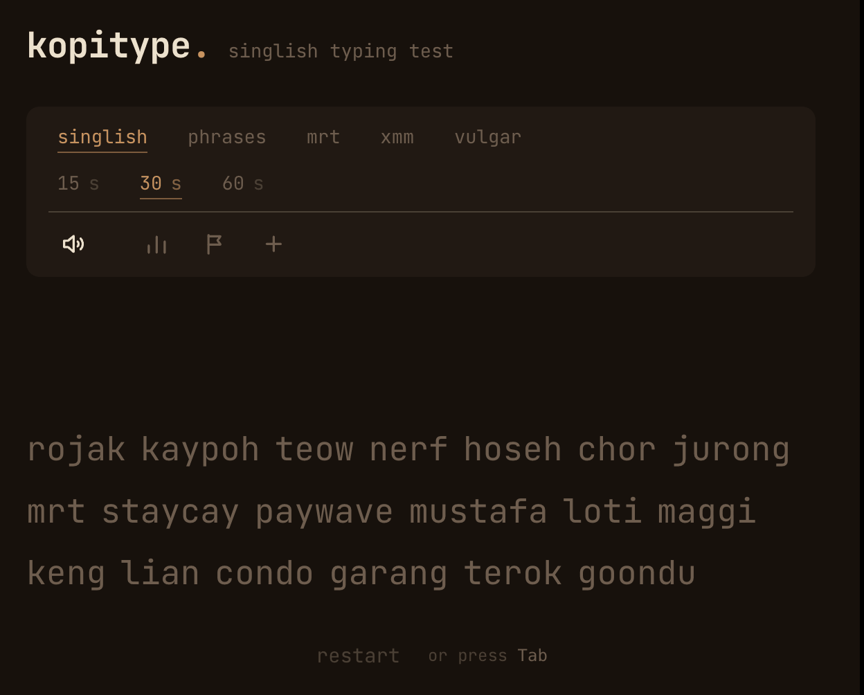 Singapore-themed games - kopitype