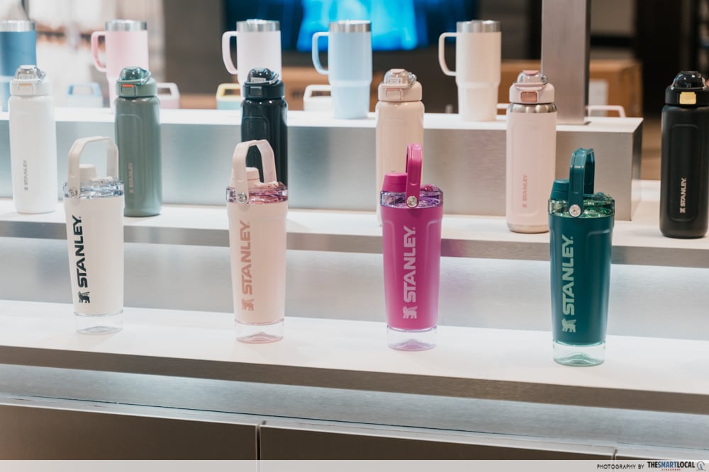 Stanley bottles on display
