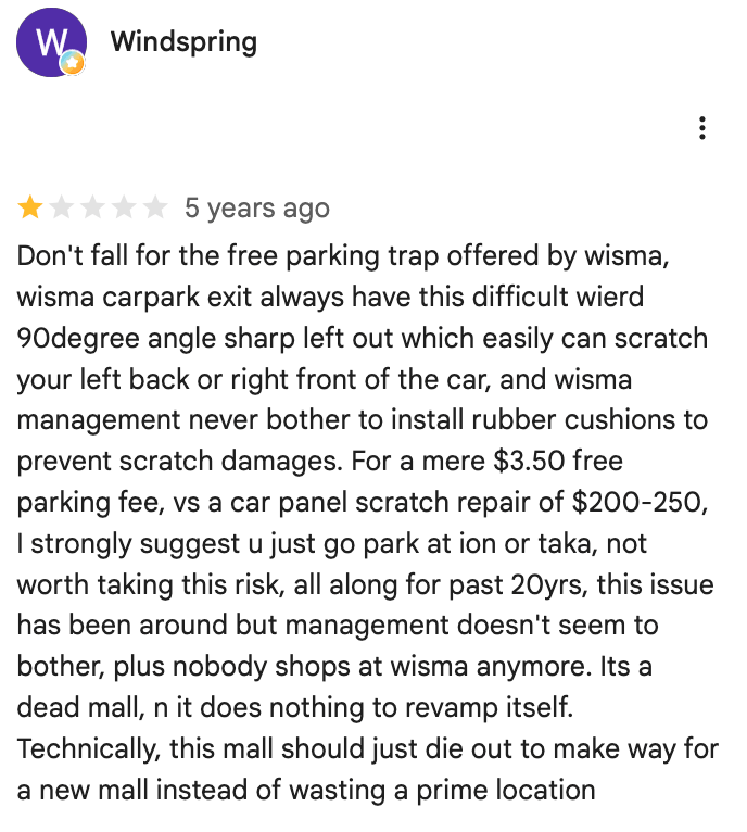 Worst Carparks In Singapore For Low Cars & New Drivers - Wisma Atria