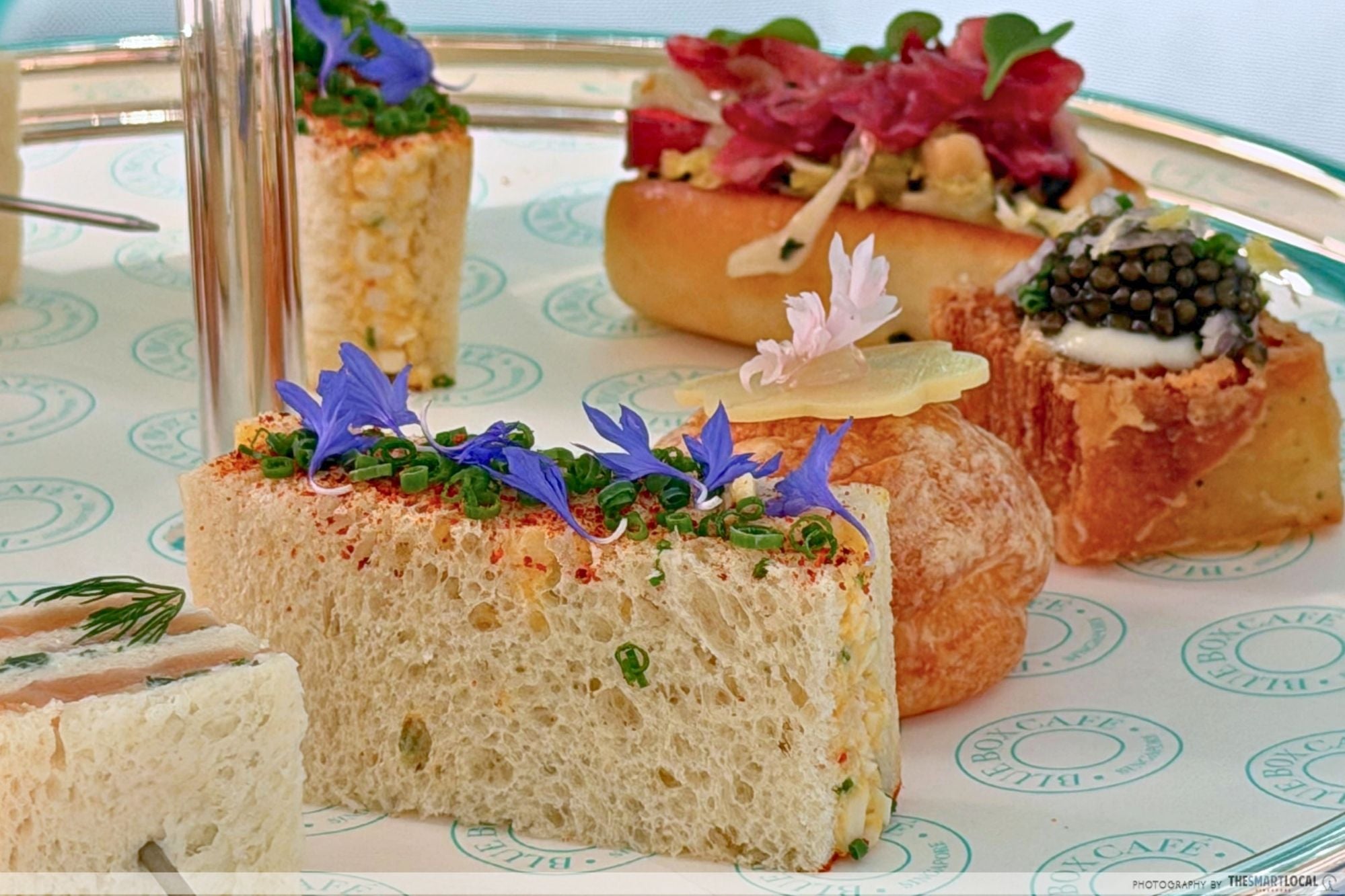blue box cafe - tea set savouries
