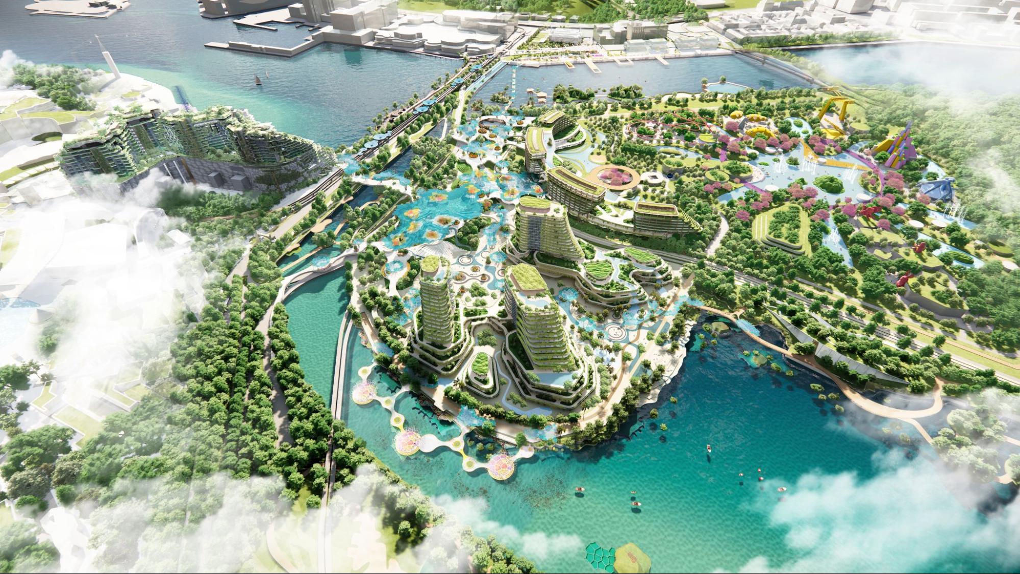 greater sentosa master plan - transport hub island heart