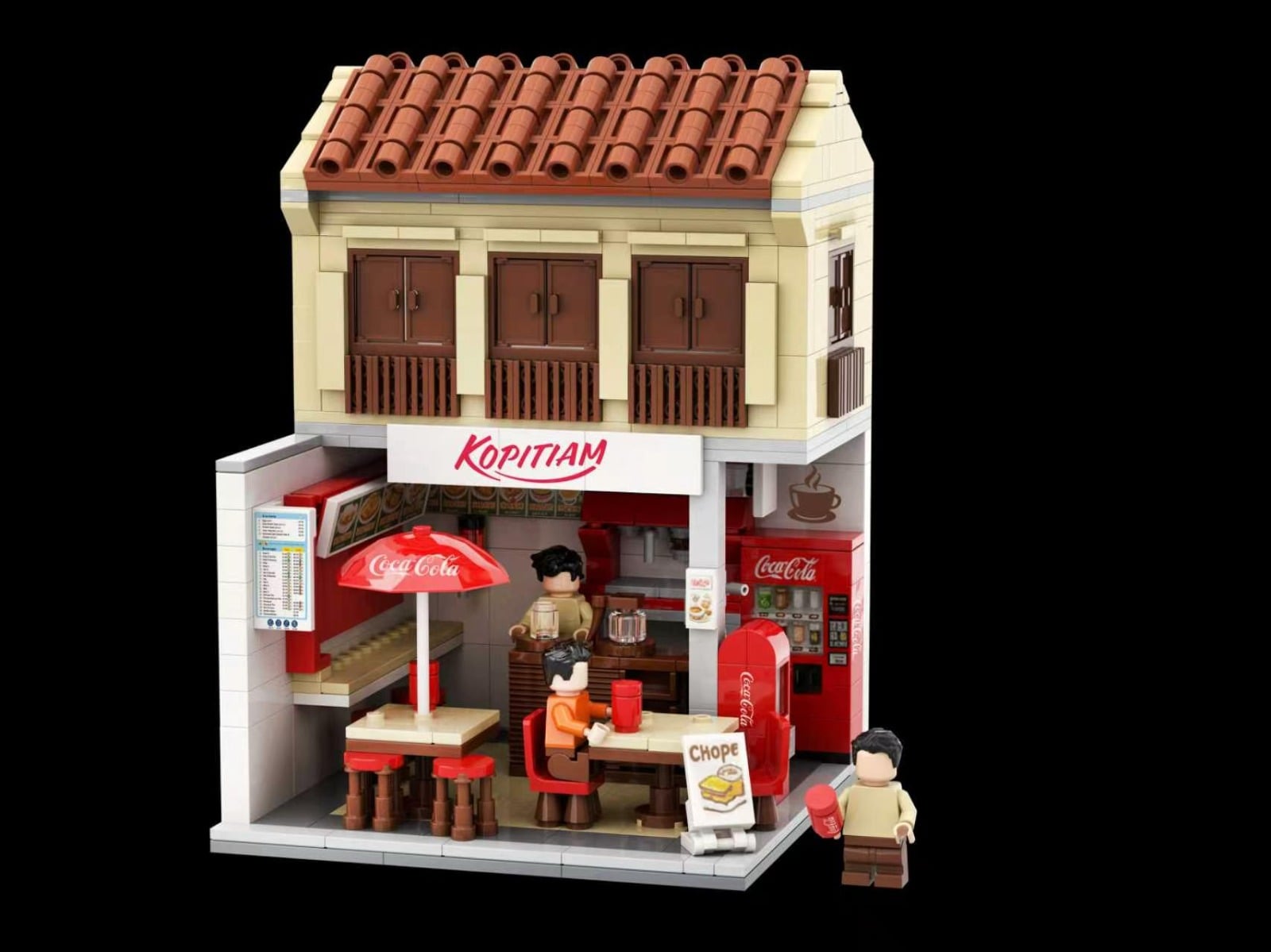 kopitiam x coca-cola mini bricks collectible - shophouse