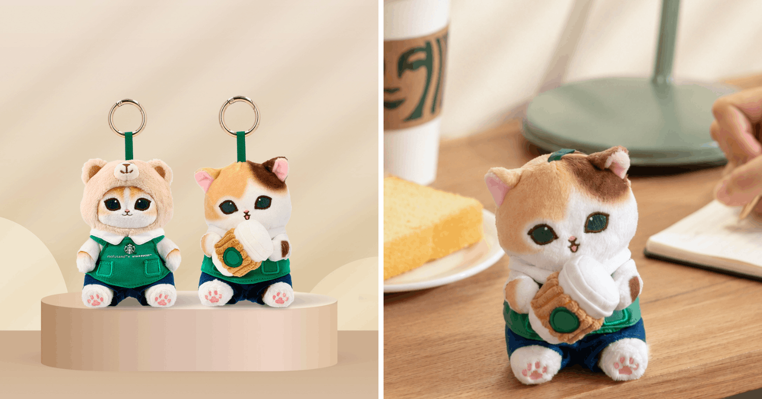 Mofusand x Starbucks plush keychains