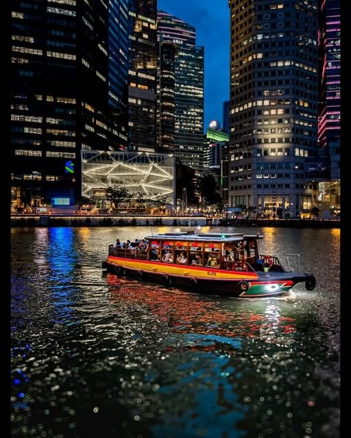 bumboat at night