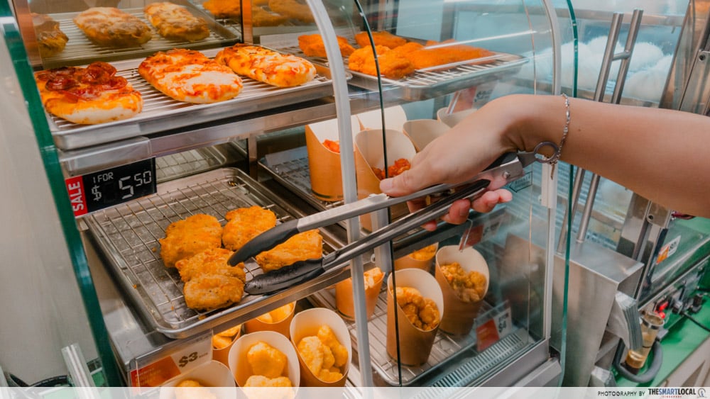 Heated food section