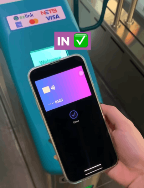 Using Apple Pay Express Transit at MRT gantry