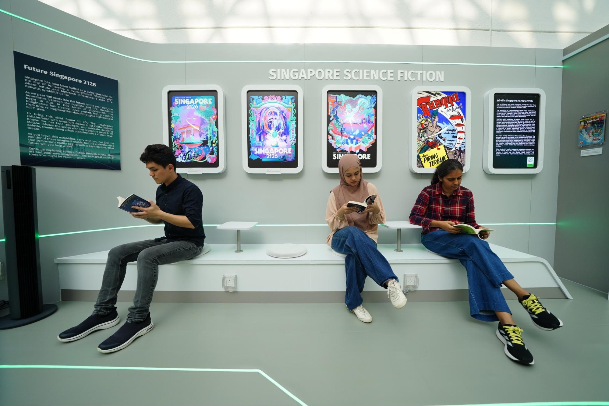 Budget third spaces in Singapore - sci fi pop up library parkway parade