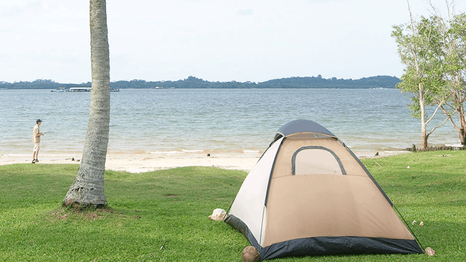 Camping by the beach