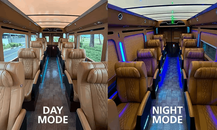 DreamRide luxury minibus from Singapore to JB - lighting