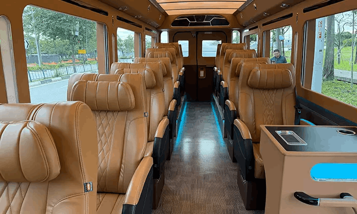 DreamRide luxury minibus from Singapore to JB - reclining seats