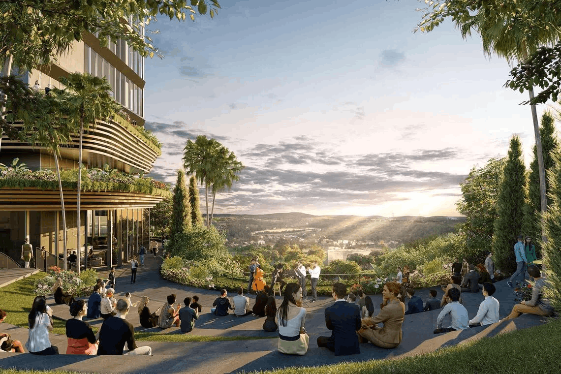 Amphitheatre at the mixed-use development in Tanglin