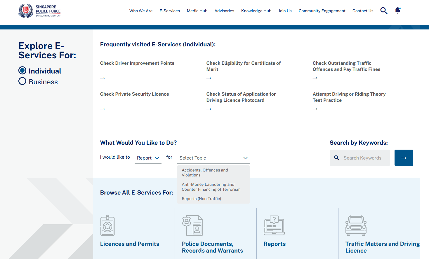 Police report - e-services