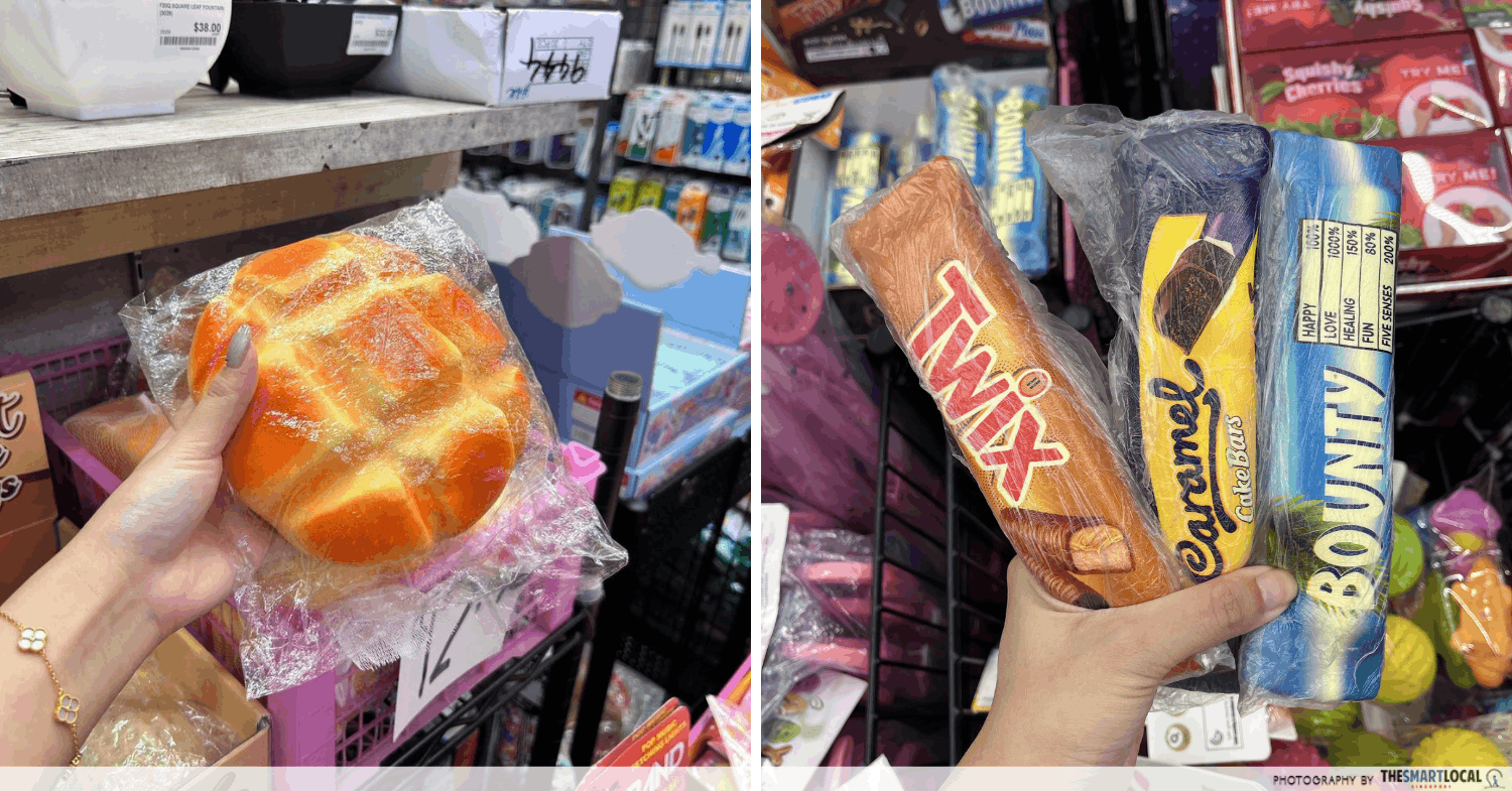 Jumbo bread and chocolate bar squishies 