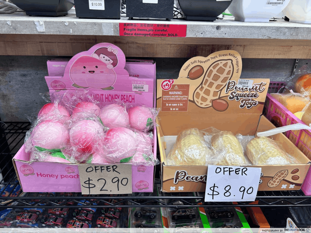 Peach and jumbo peanut squishies