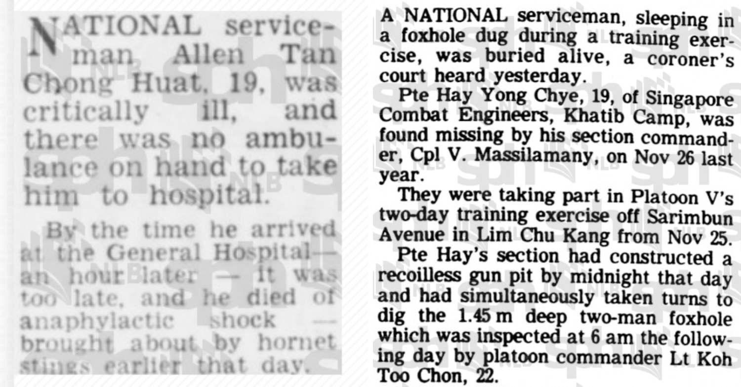 National Service deaths