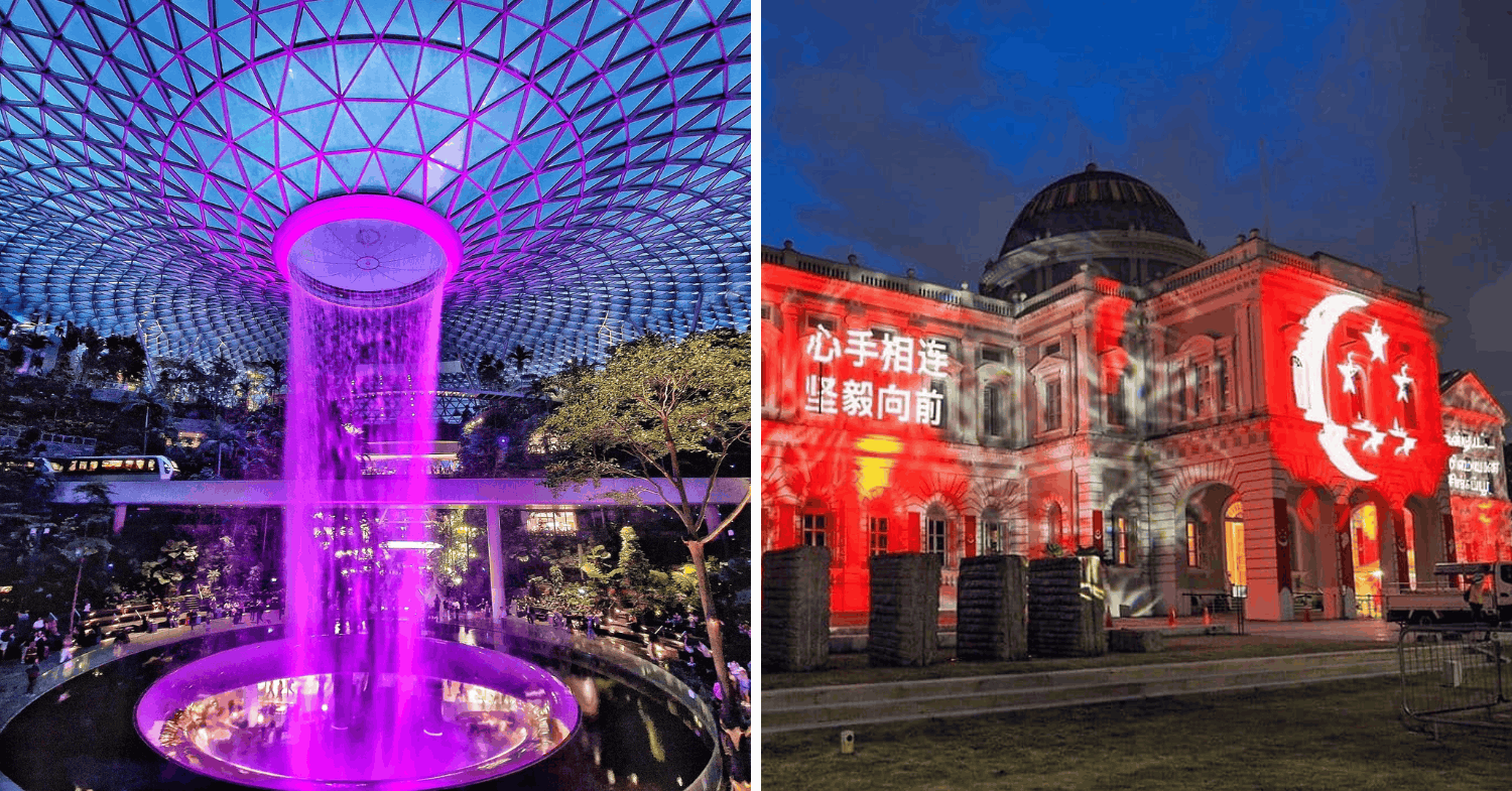 Jewel Changi Airport Rain Vortex & National Museum of Singapore