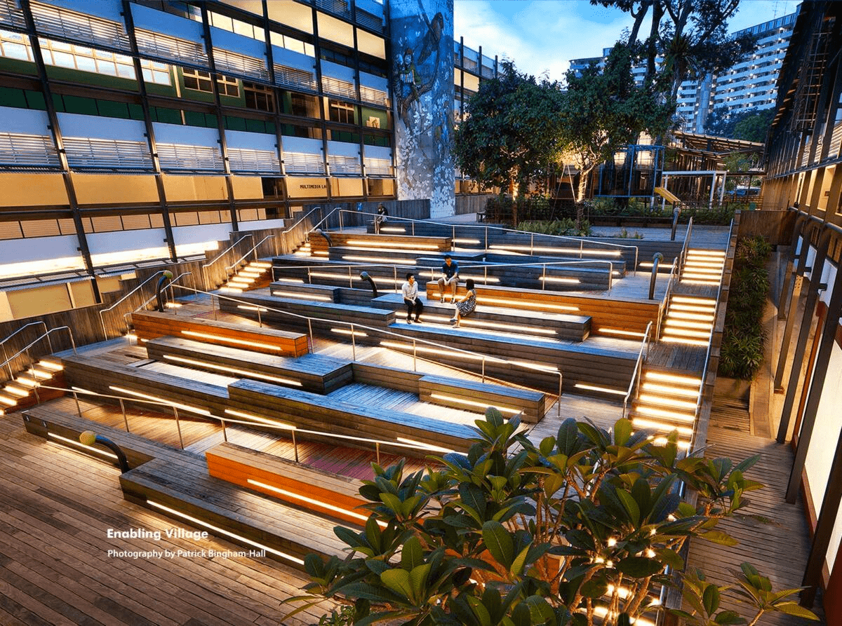 Outdoor Seats with Ramps at Enabling Village