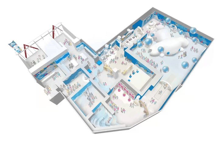 Fuwafuwonder Cinnamoroll Park at Tokyo Dome City - event layout