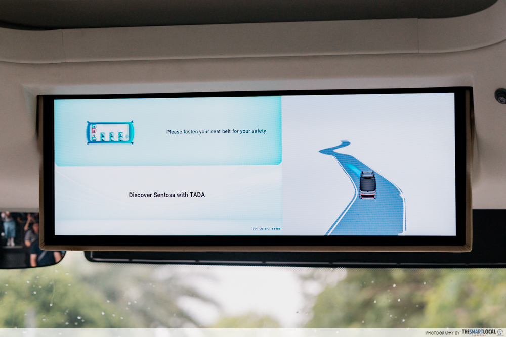 Sentosa Autonomous Vehicle display screen