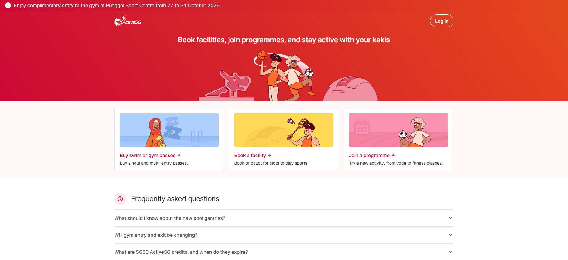ActiveSG website