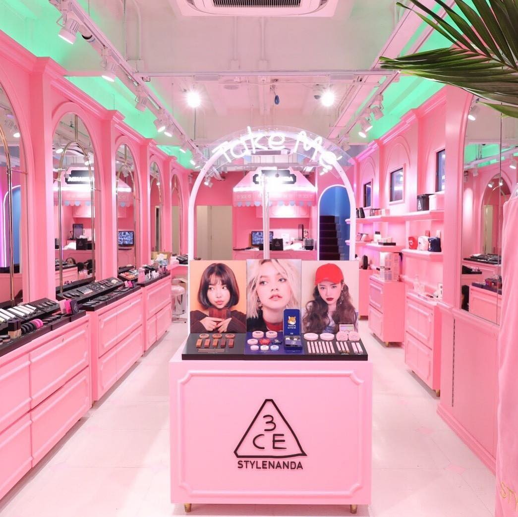 stylenanda pink hotel bangkok thailand korea pink shop themed 3ce makeup 